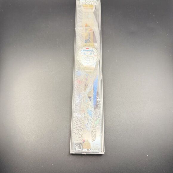 Swatch AMORE Quartz Swiss Made Clear Plastic Analog Wristwatch w/ Box Papers main image 2
